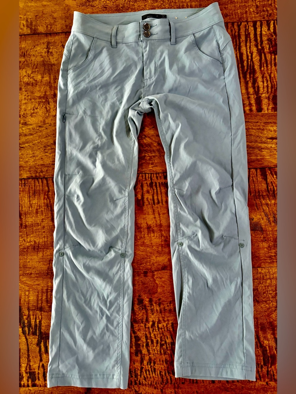 prAna Halle Hiking Pants Women's 8 Stretch Nylon Roll Up Outdoor Sage Green